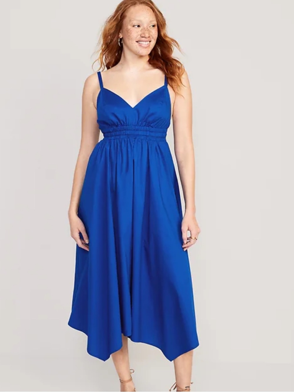Old Navy Royal Blue Smocked-Waist Spaghetti-Strap Maxi Dress